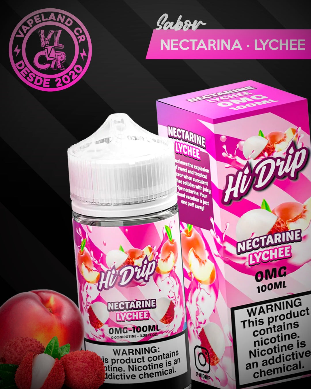 Hi-Drip Nectarine Lychee 3mg y 6mg.