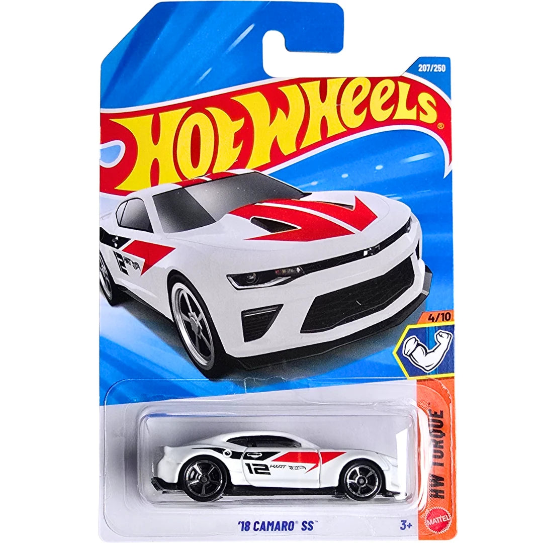 Hot Wheels 18 Camaro SS Blanco.