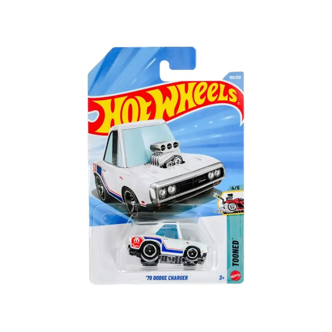 Hot Wheels 70 Dodge Charger Blanco.