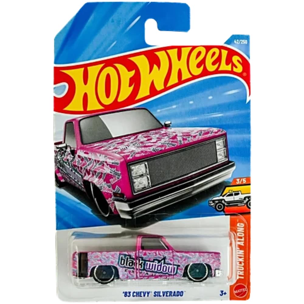 Hot Wheels 83 Chevy Silverado Rosado.
