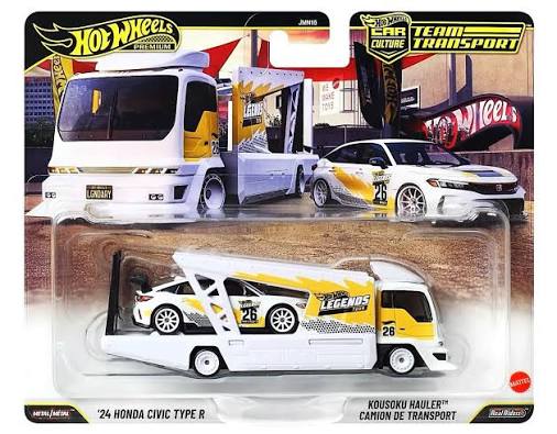 Hot Wheels Car Culture Team Transport 24 Honda Civic Type R y Kousoku Hauler.