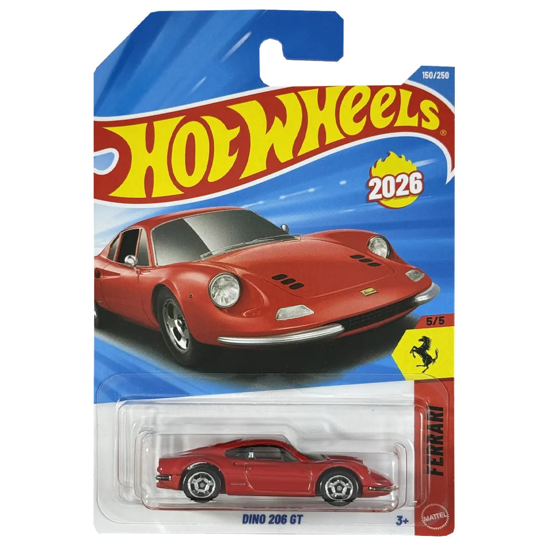 Hot Wheels Ferrari Dino 206 GT Rojo.