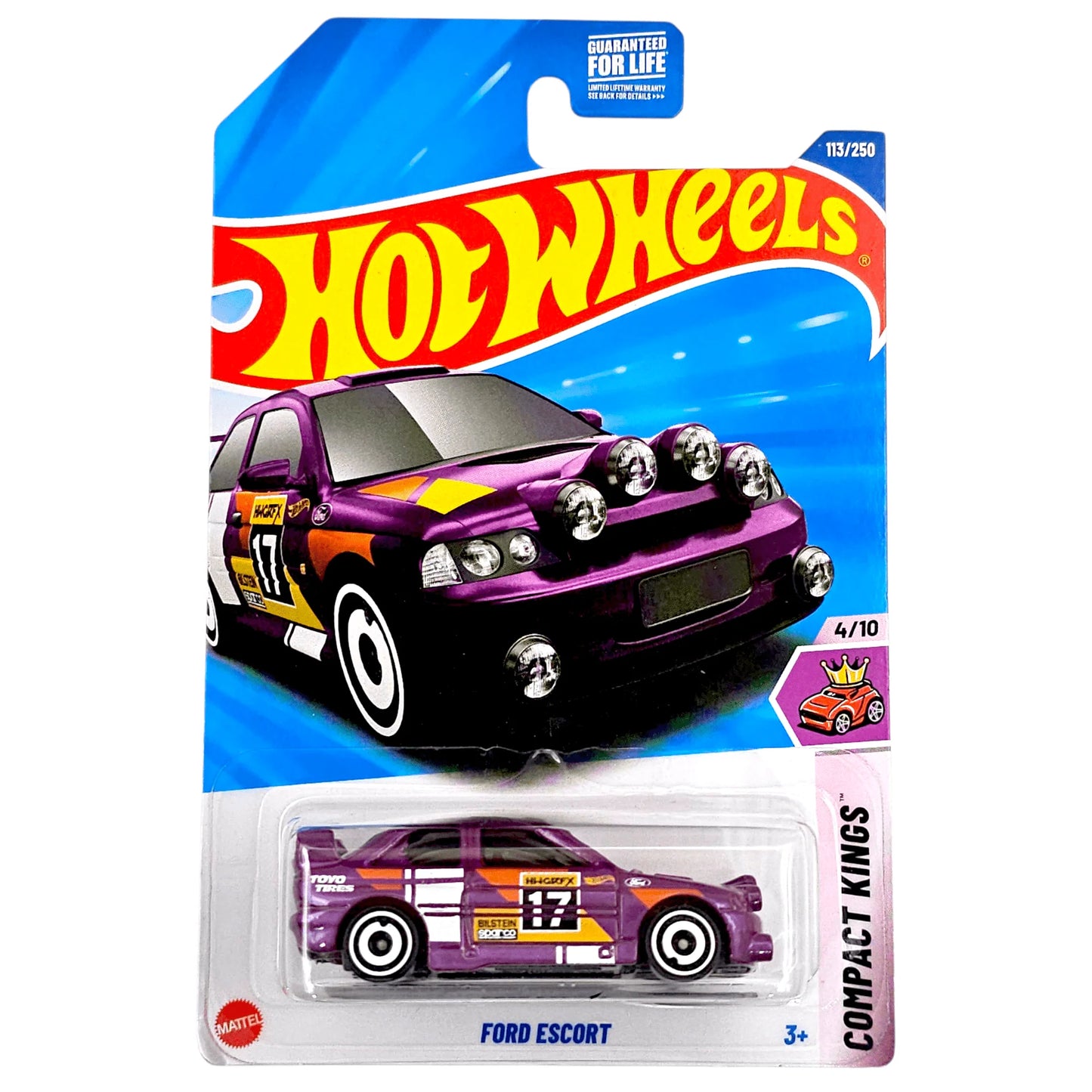 Hot Wheels Ford Escort Morado.