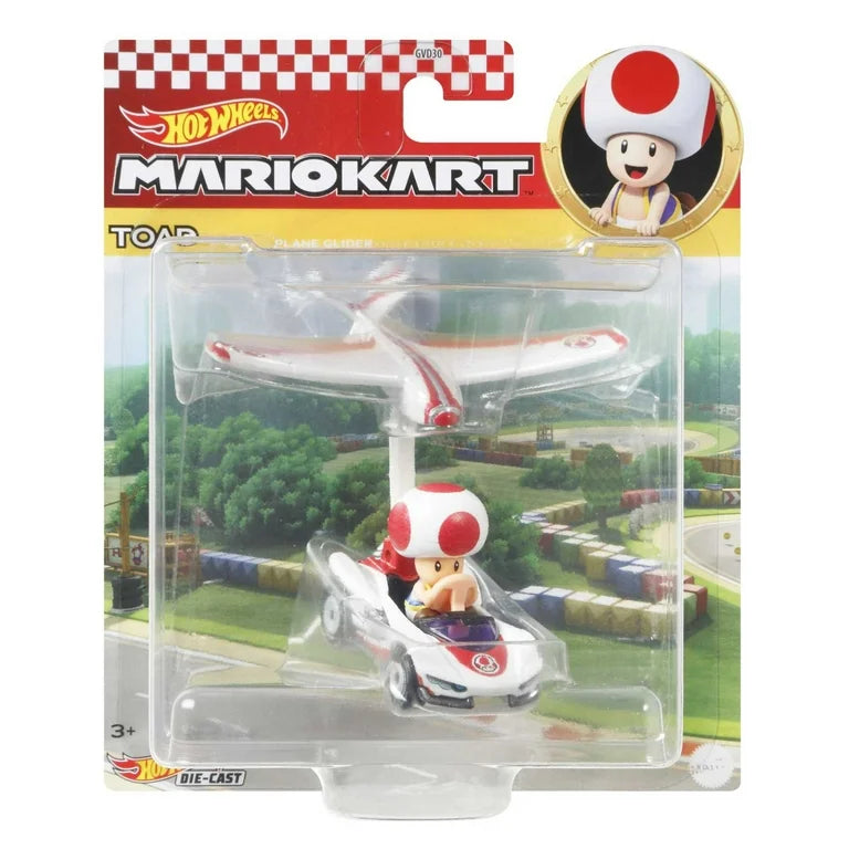 Hot Wheels Mario Kart Toad P-Wing Plane Glider.