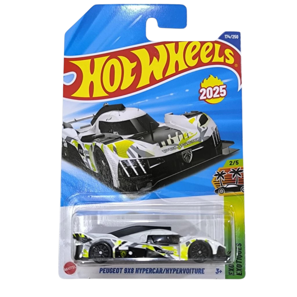 Hot Wheels Peugeot 9X8 Hypercar/Hypervoiture Blanco.