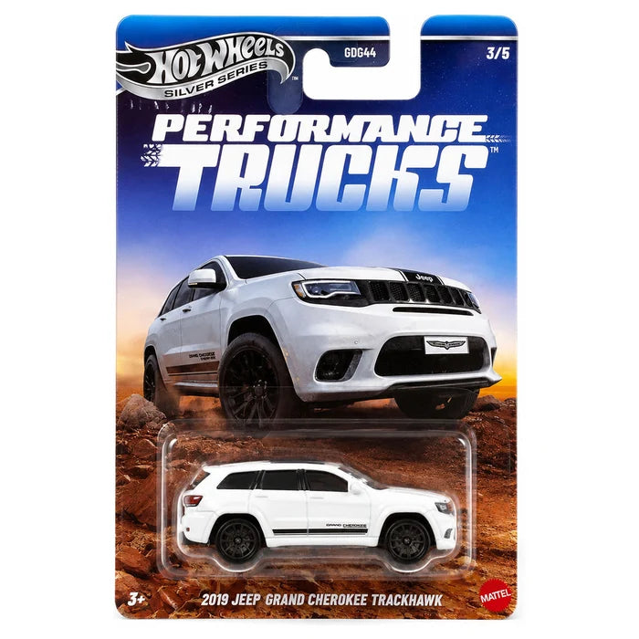 Hot Wheels Silver Series Performance Trucks 2019 Jeep Grand Cherokee Trackhawk.