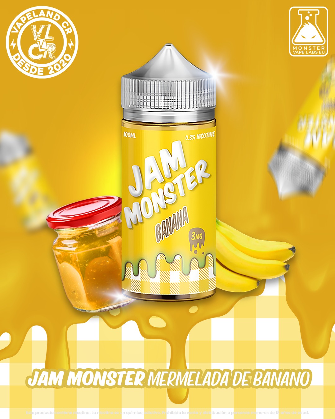 Jam Monster Banana 3mg y 6mg.