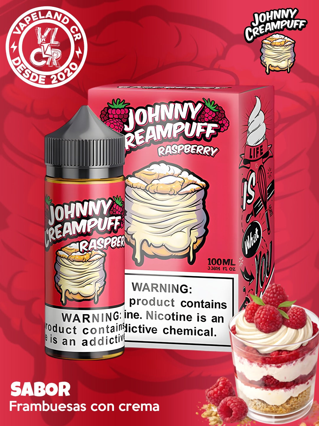 Johnny Creampuff Raspberry 3mg.