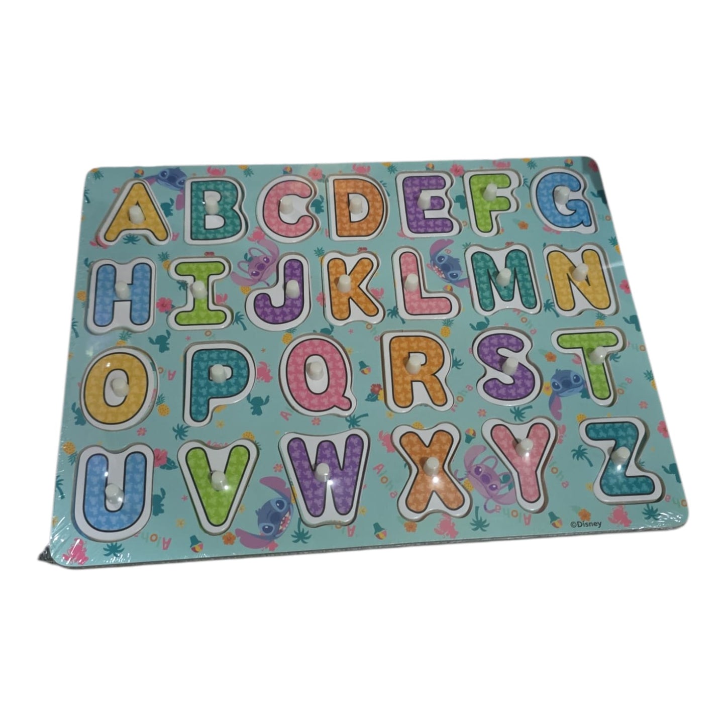 Juego Didáctico de Madera del Abecedario Disney Stitch Carnival Toys.