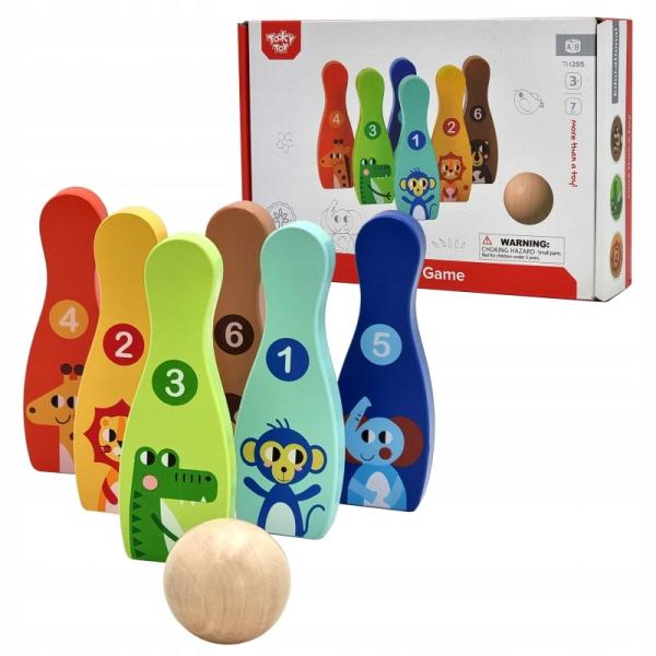 Juego de Bolos de Madera Tooky Toy.