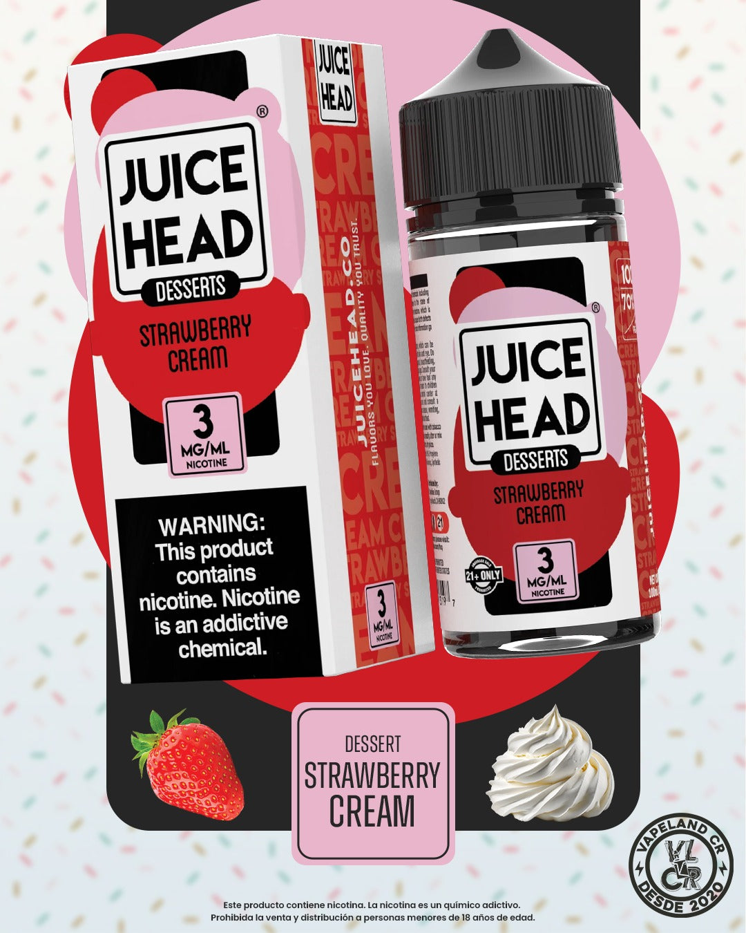 Juice Head Desserts Strawberry Cream 3mg.