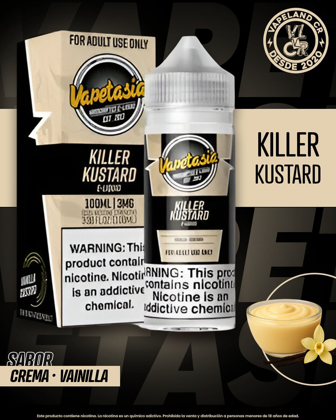 Vapetasia Killer Kustard 3mg y 6mg.