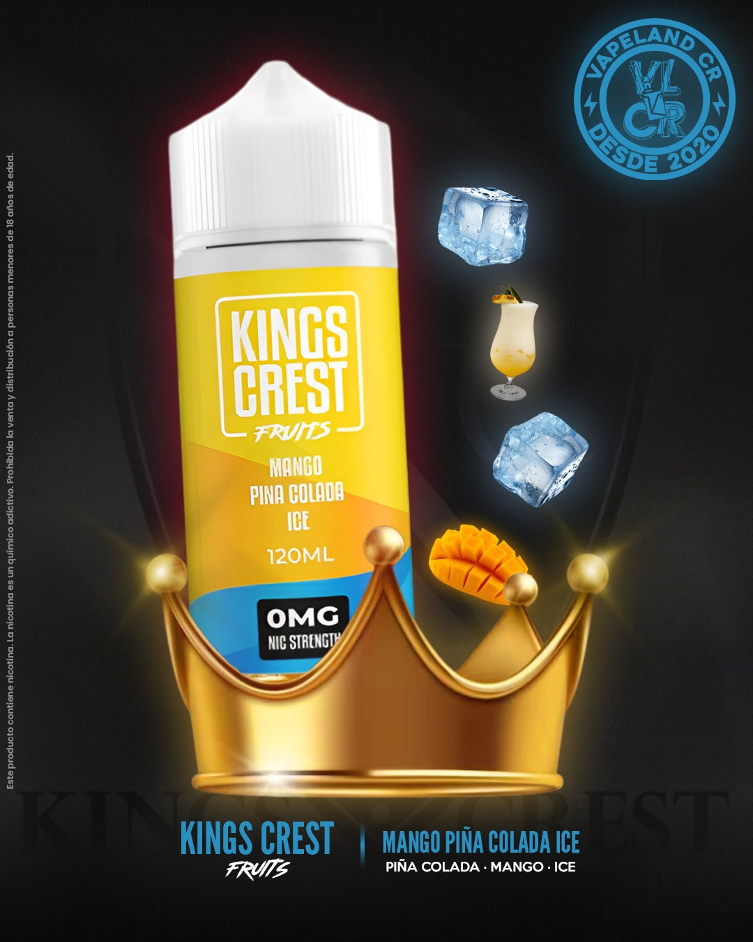 Kings Crest Fruits Mango Piña Colada Ice 3mg y 6mg.