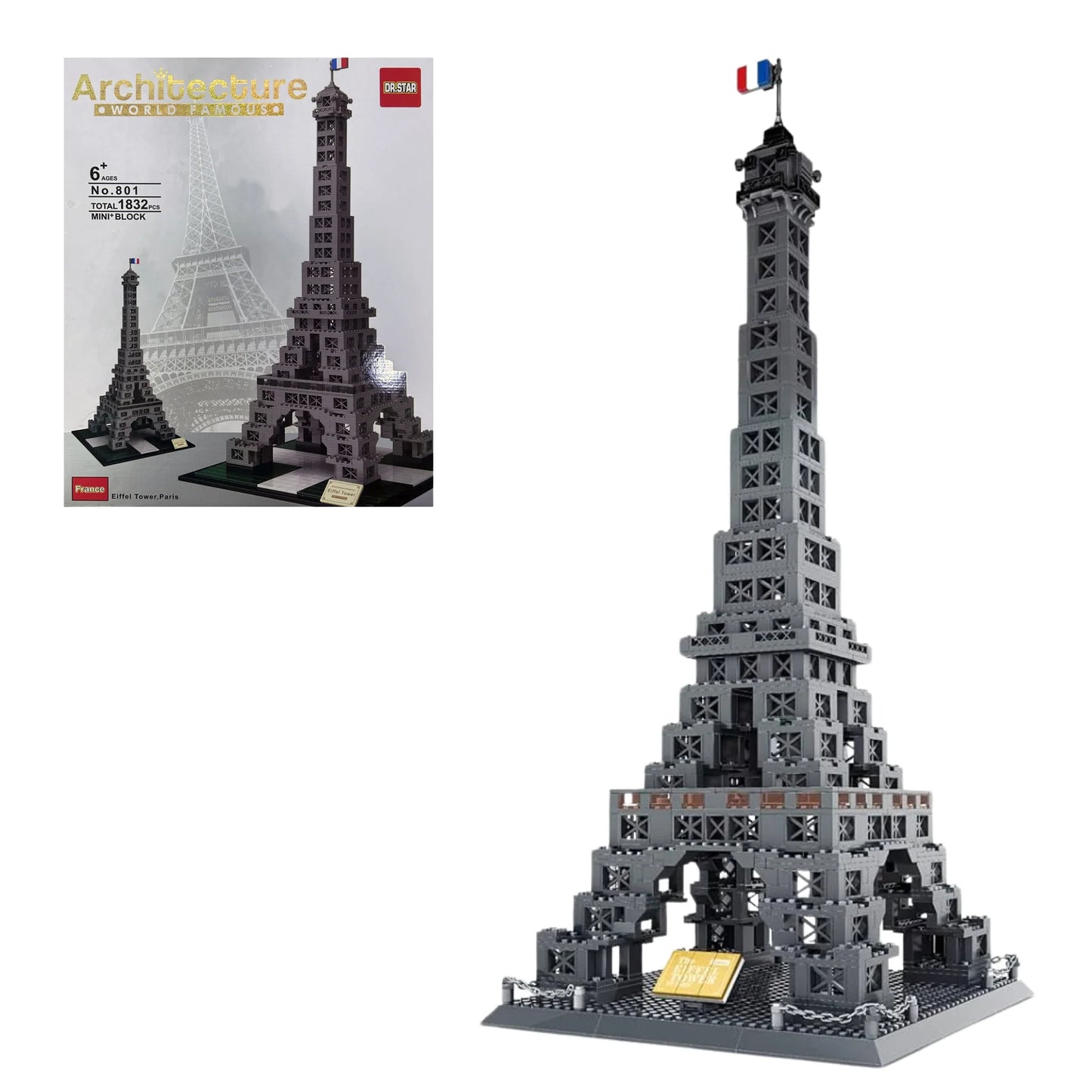 Lego DR.Star Architecture France Eiffel Tower, Paris 801.
