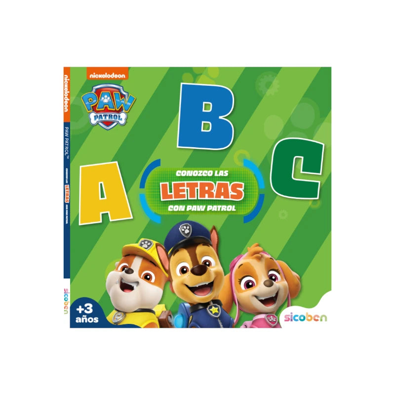 Libro Conozco las Letras con Paw Patrol Sicoben.