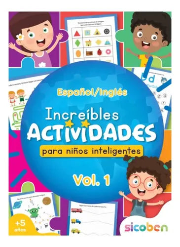 Libro Español/Inglés Increíbles Actividades para Niños Inteligentes Vol.1 Sicoben.