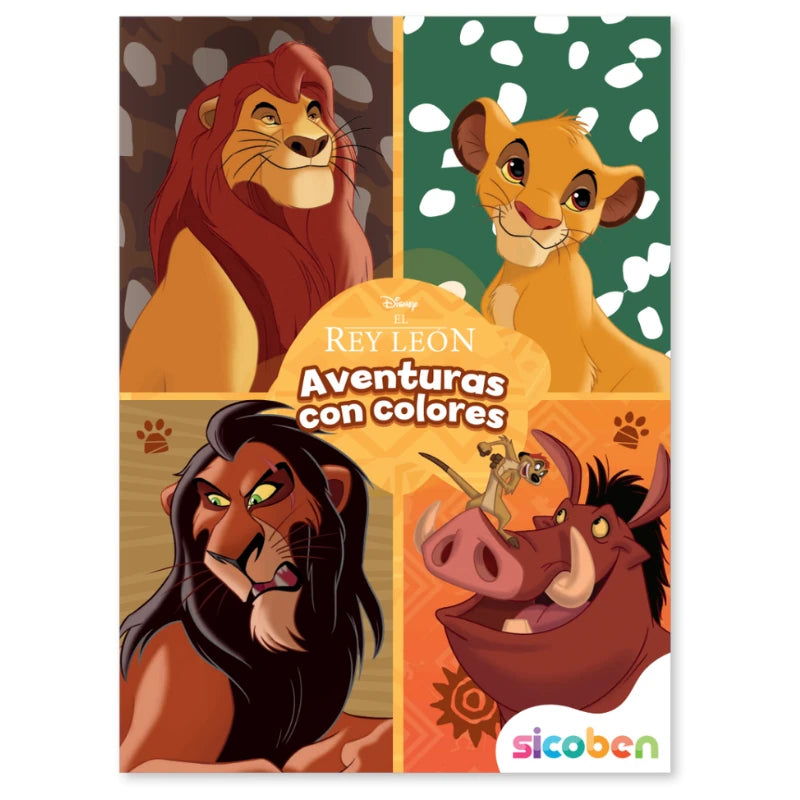 Libro para Colorear Disney El Rey León Aventuras con Colores Sicoben.