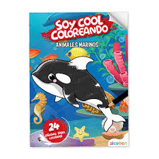 Libro para Colorear Soy Cool Coloreando Animales Marinos Sicoben.