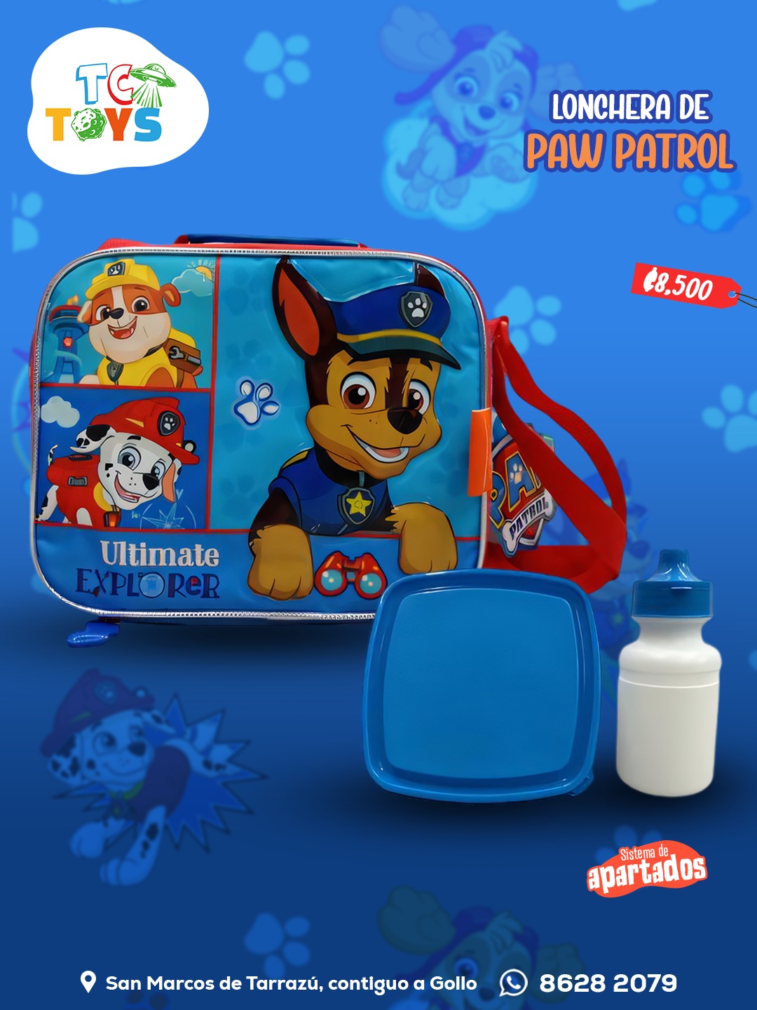 Lonchera Paw Patrol Con Taza y Botella.