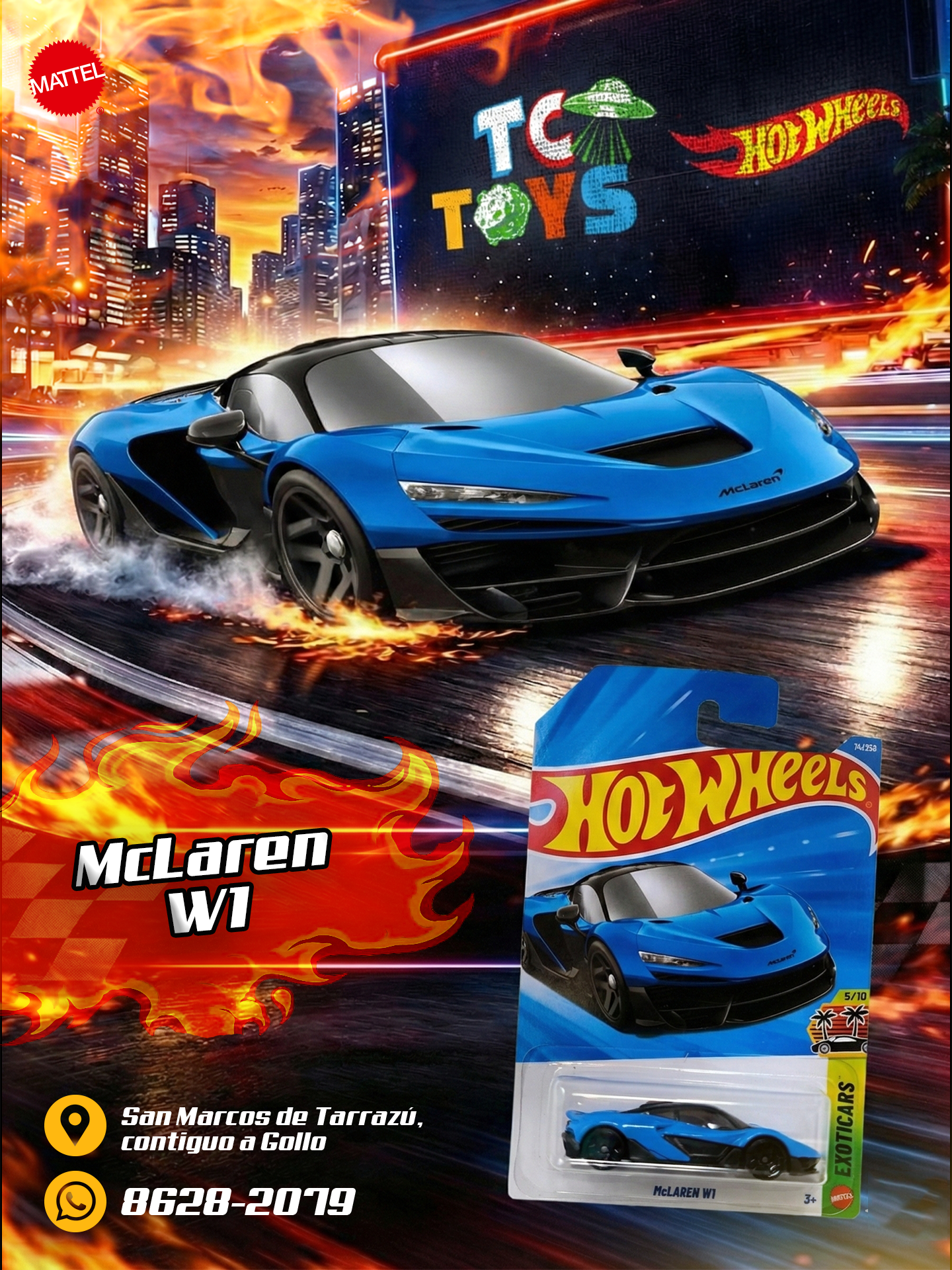 Hot Wheels McLaren W1 Celeste.