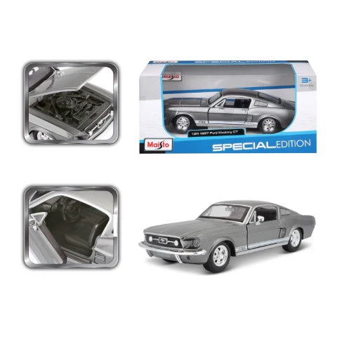 Maisto 1967 Ford Mustang GT Gris.