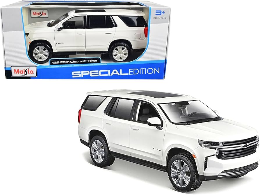 Maisto 2021 Chevrolet Tahoe Blanco.