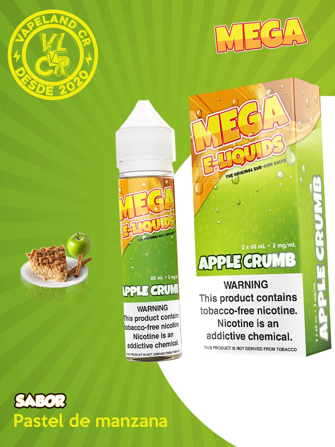 Mega Apple Crumb 3mg y 6mg.