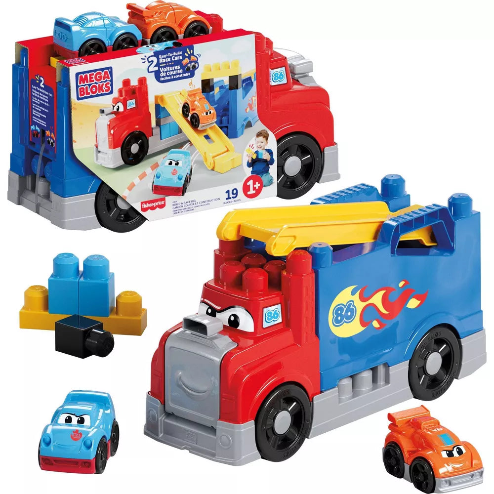 Mega Bloks Camión Carreras y Construcción.
