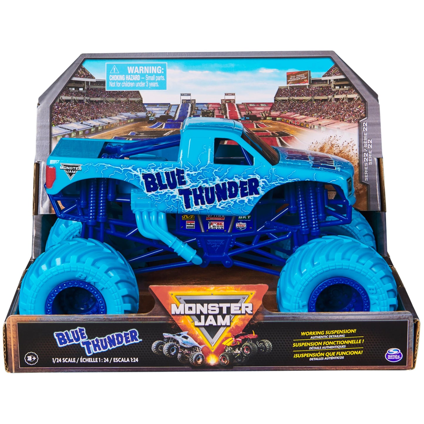 Monster Jam Real Action Blue Thunder.