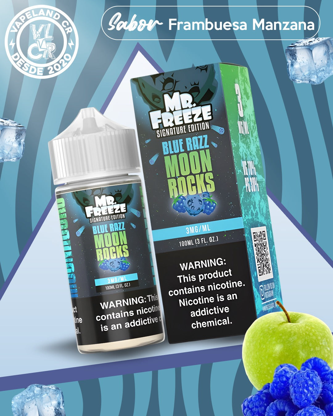 Mr.Freeze Blue Razz Moon Rocks 3mg.