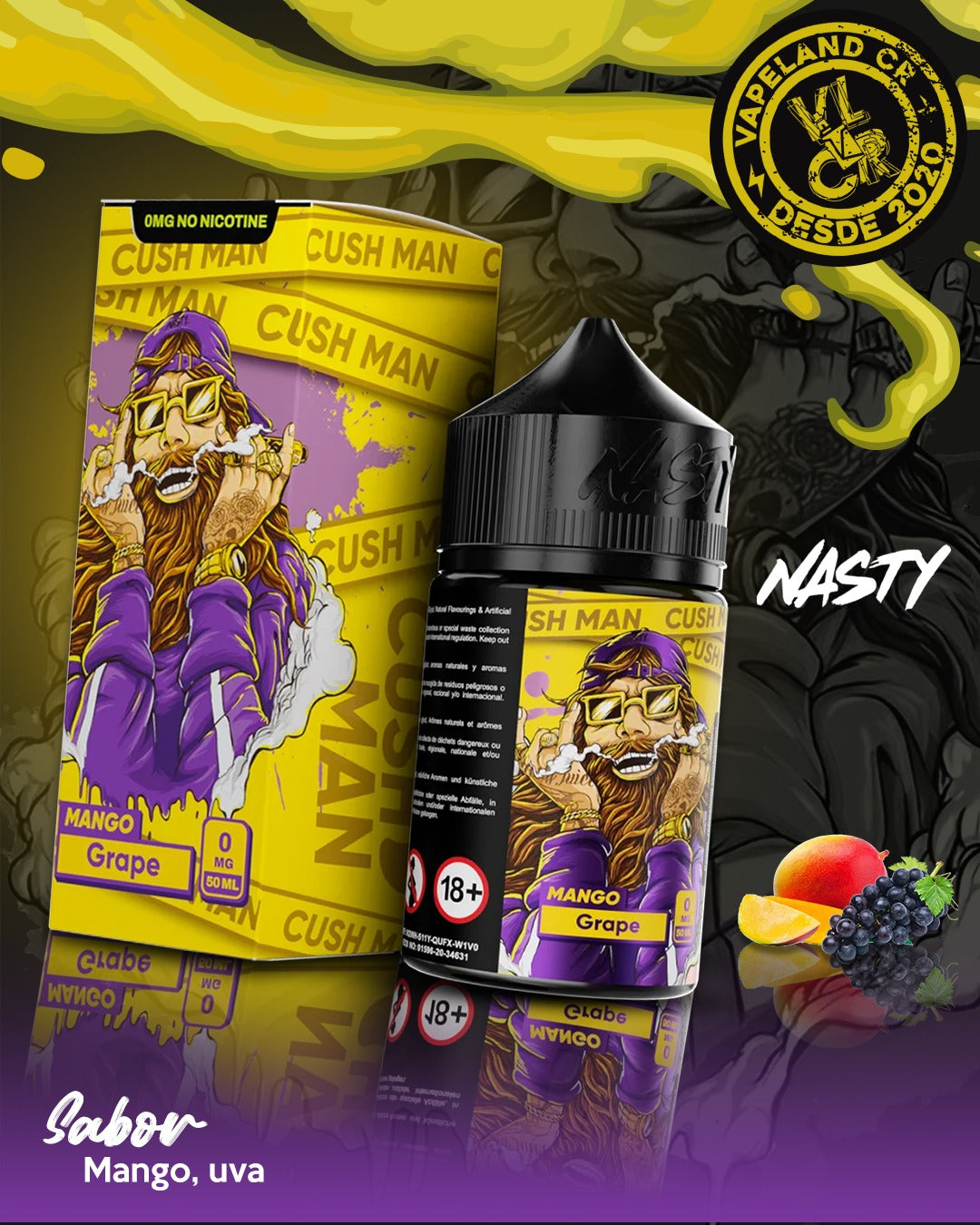 Nasty Cush Man Mango Grape 3mg y 6mg.