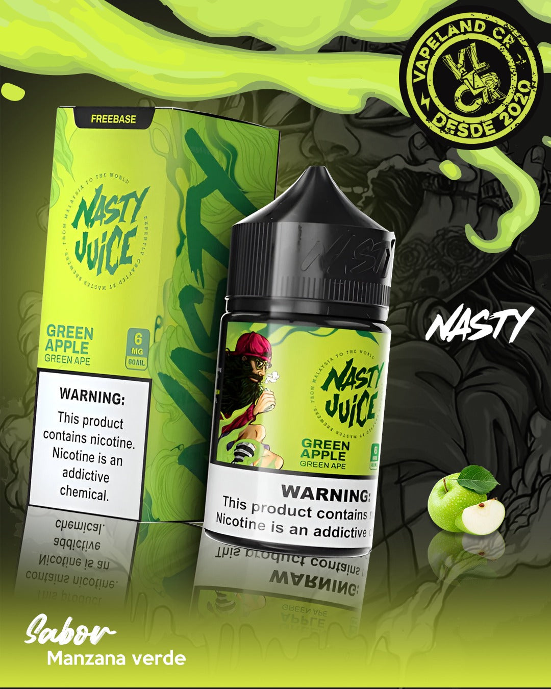 Nasty Green Apple 3mg y 6mg.