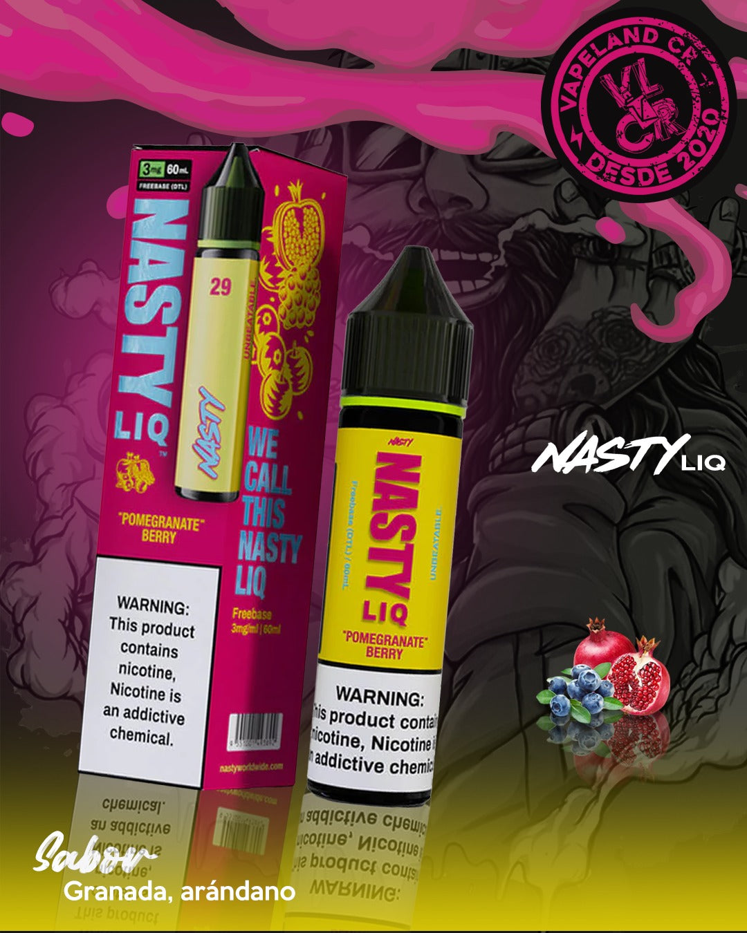 Nasty LIQ Pomegranate Berry 3mg y 6mg.