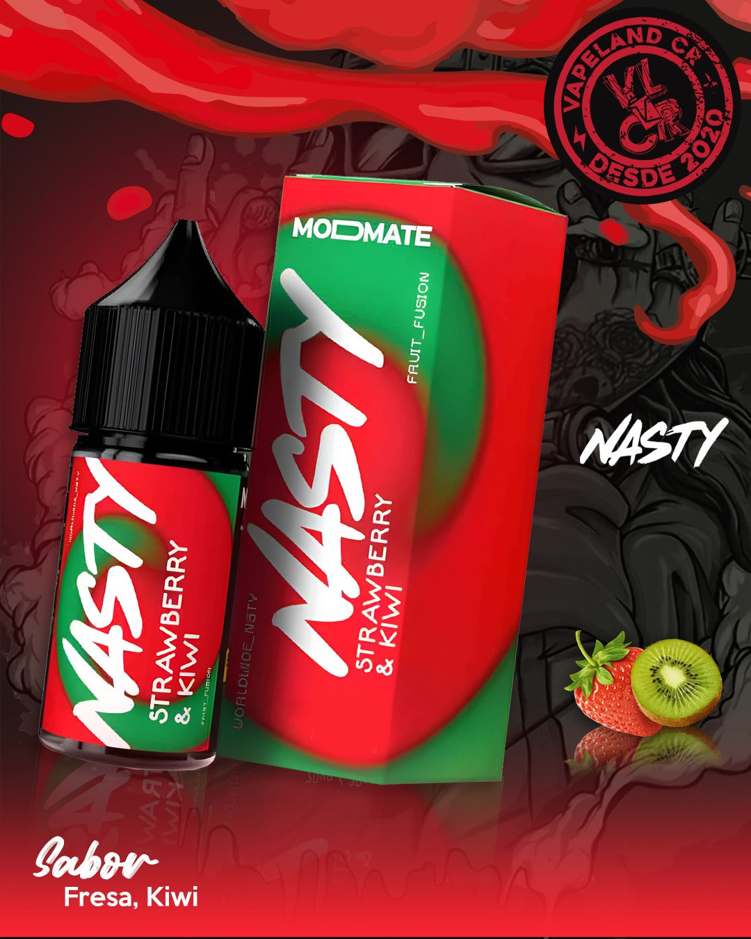 Nasty Strawberry & Kiwi 3mg y 6mg.