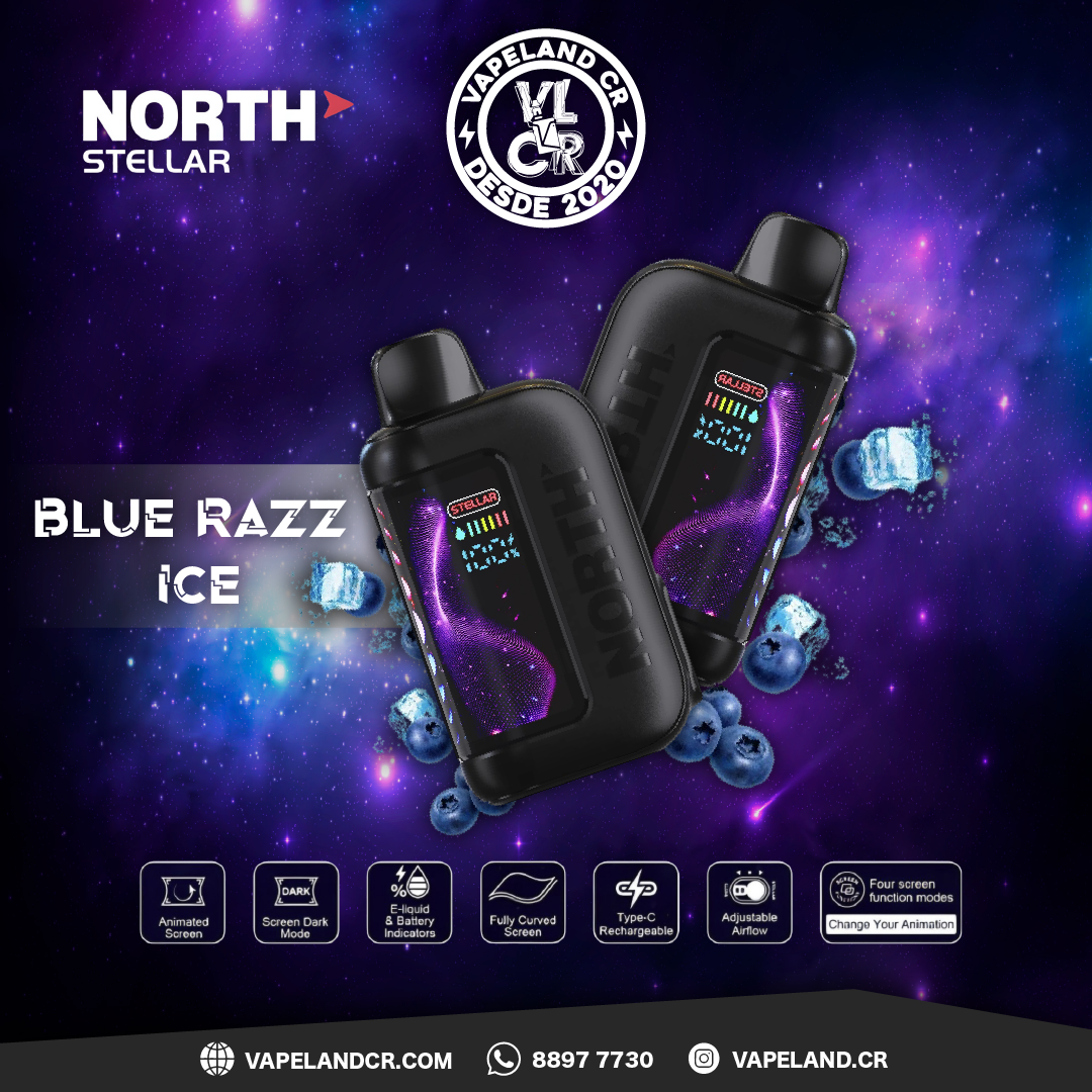 North Stellar Blue Razz Ice 40000 puffs.