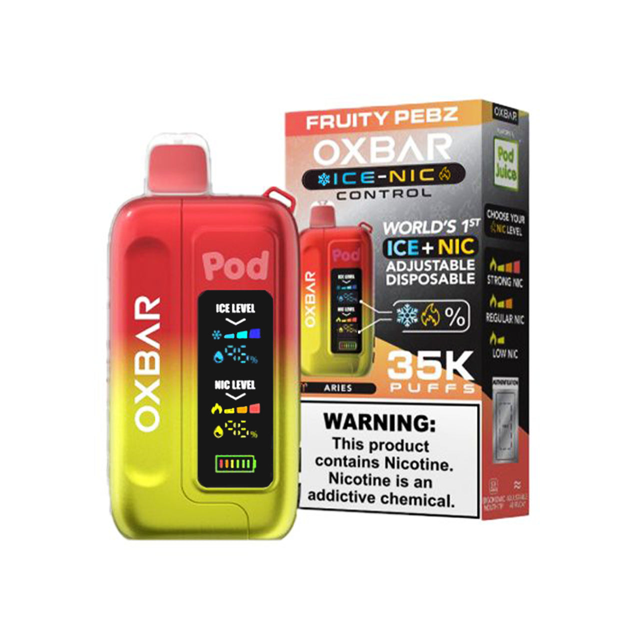 OXBAR Ice Fruity Pebz 35000 puffs.
