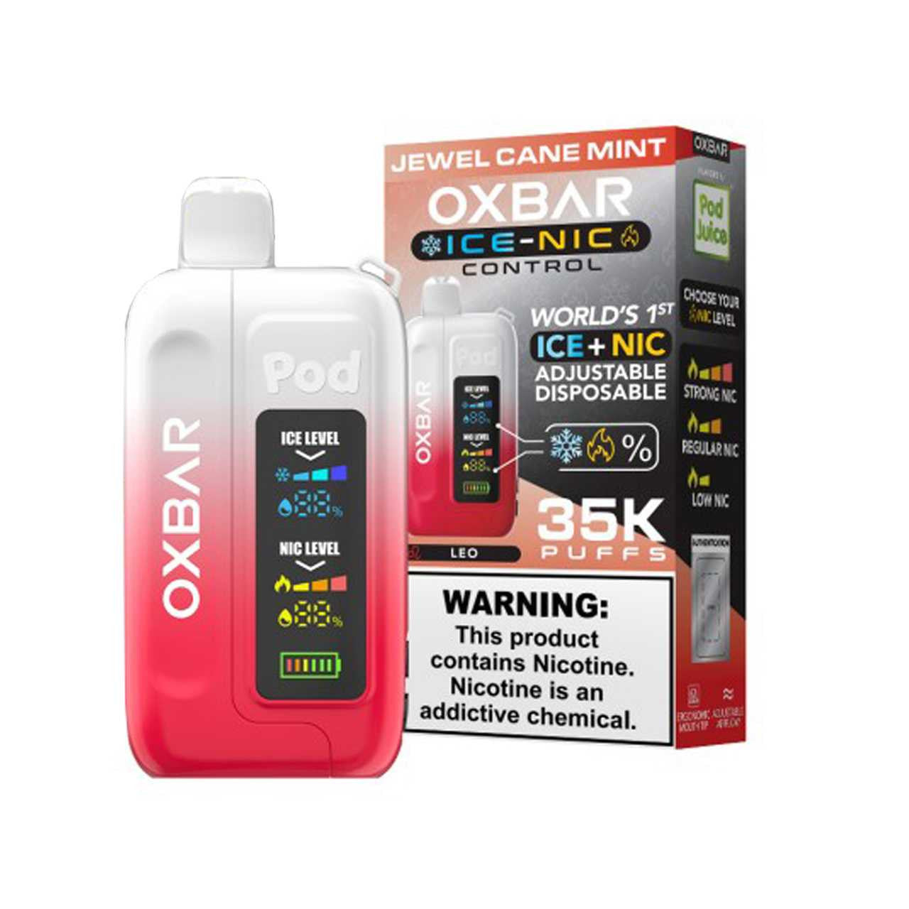 OXBAR Ice Jewel Cane Mint 35000 puffs.