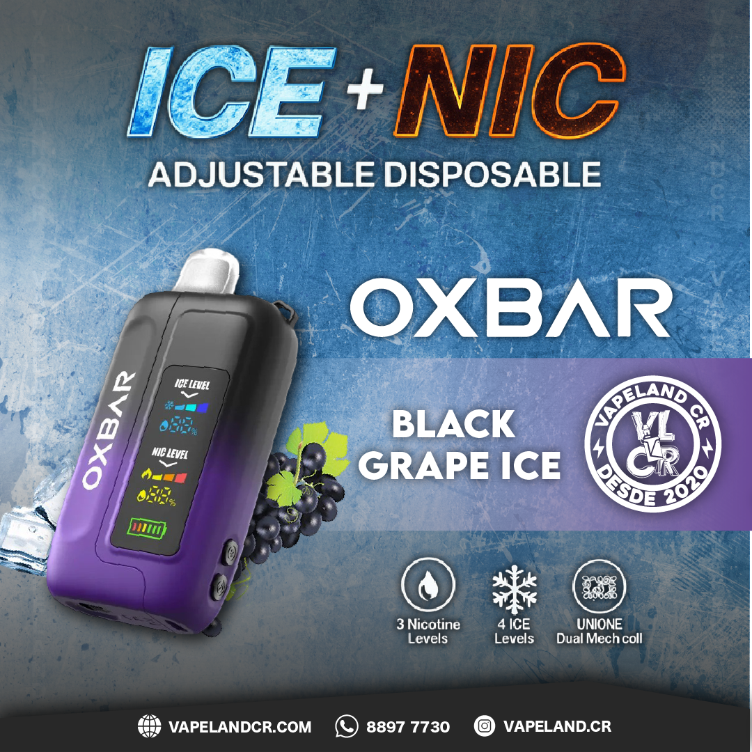 OXBAR Ice Nic Black Grape Ice 35000 puffs.
