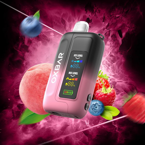 OXBAR Ice Nic Peach Blue Razz 35000 puffs.