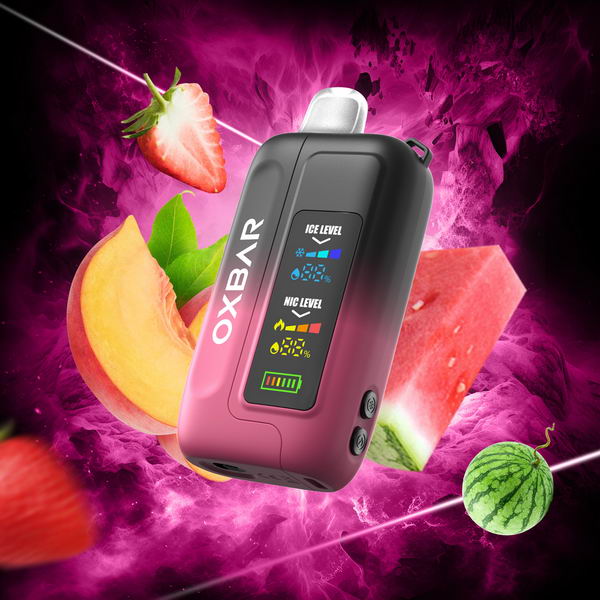 OXBAR Ice Nic Strawberry Watermelon Peach 35000 puffs.