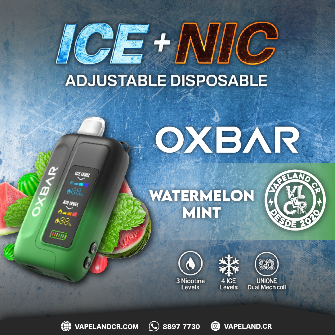 OXBAR Ice Nic Watermelon Mint 35000 puffs.