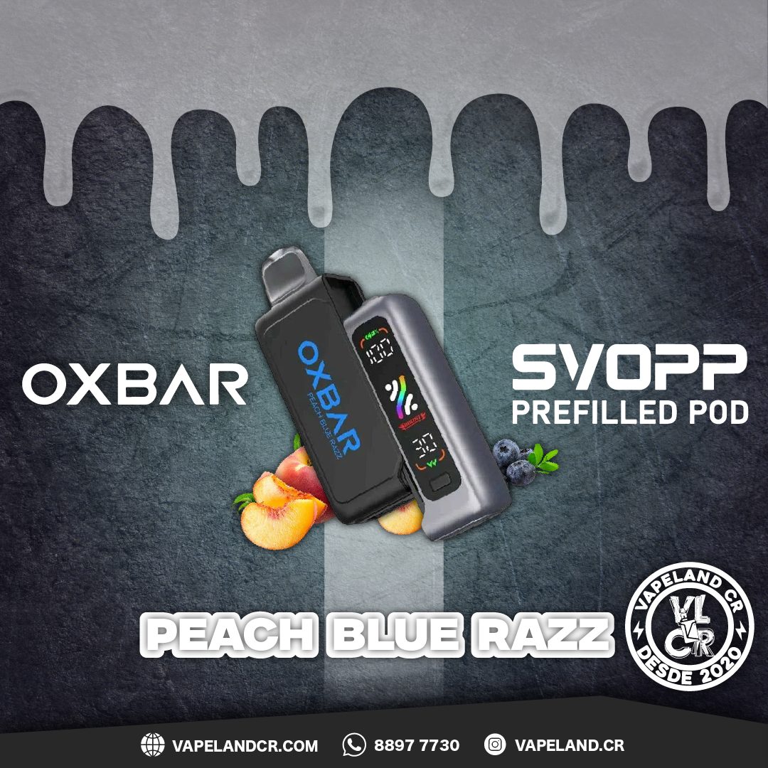 OXBAR SVOPP Peach Blue Razz 25000 puffs.