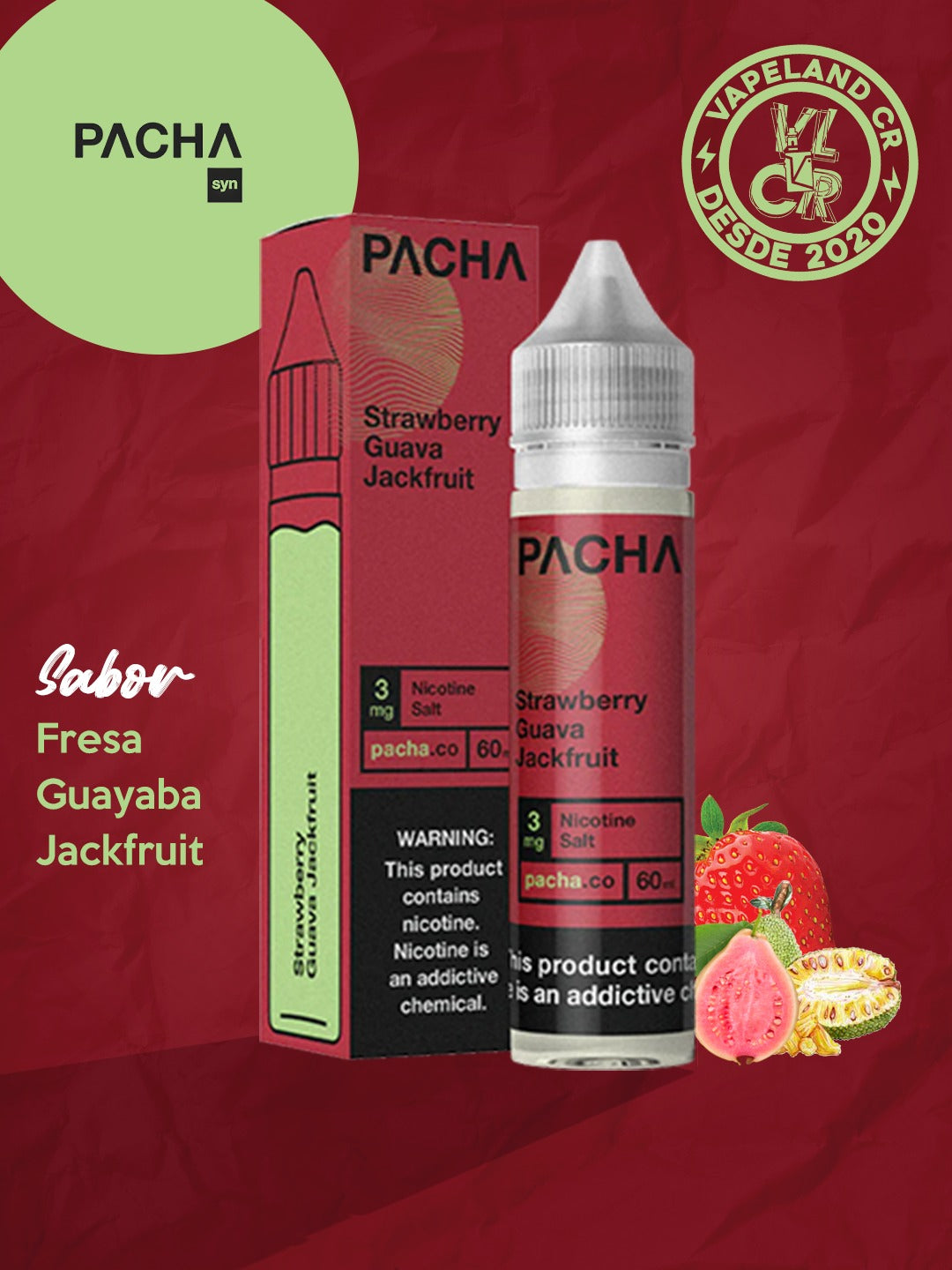 Pachamama Strawberry Guava Jackfruit 3mg y 6mg.