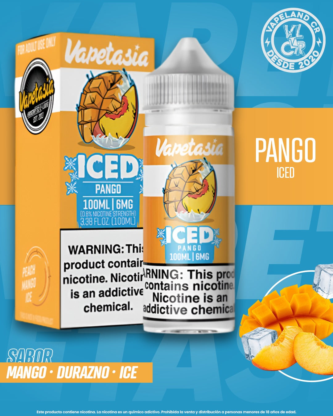 Vapetasia Iced Pango 3mg y 6mg.