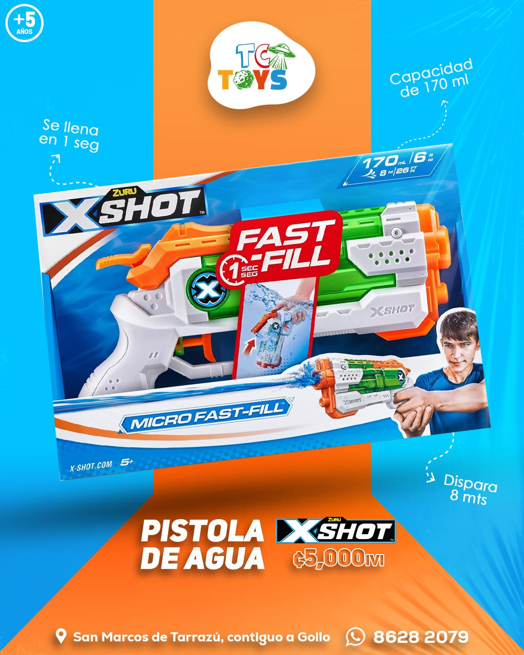 Pistola de Agua Zuru XSHOT Micro Fast-Fill.