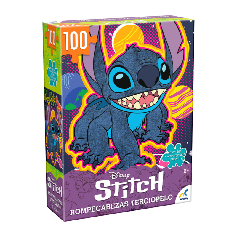 Rompecabezas Terciopelo Novelty 100 Pzc Disney Stitch.