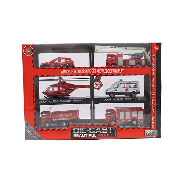 Set de 6 Vehículos de Bomberos Die-Cast Beautiful Model.