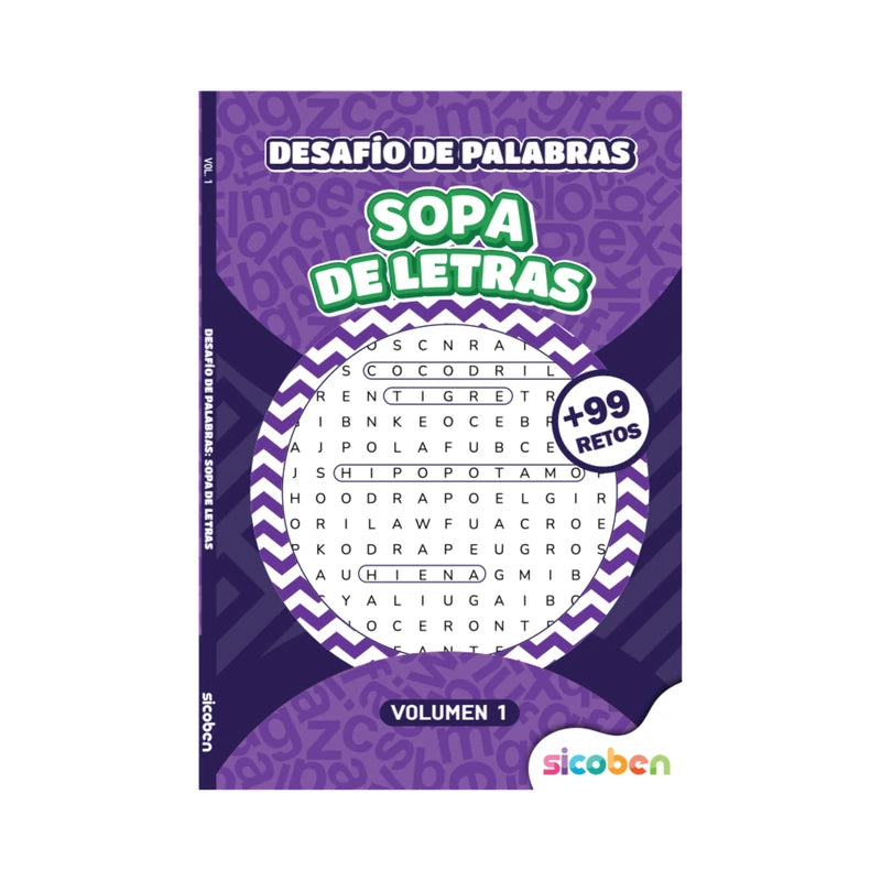Sopa de Letras Desafío de Palabras Volumen 1 Sicoben.