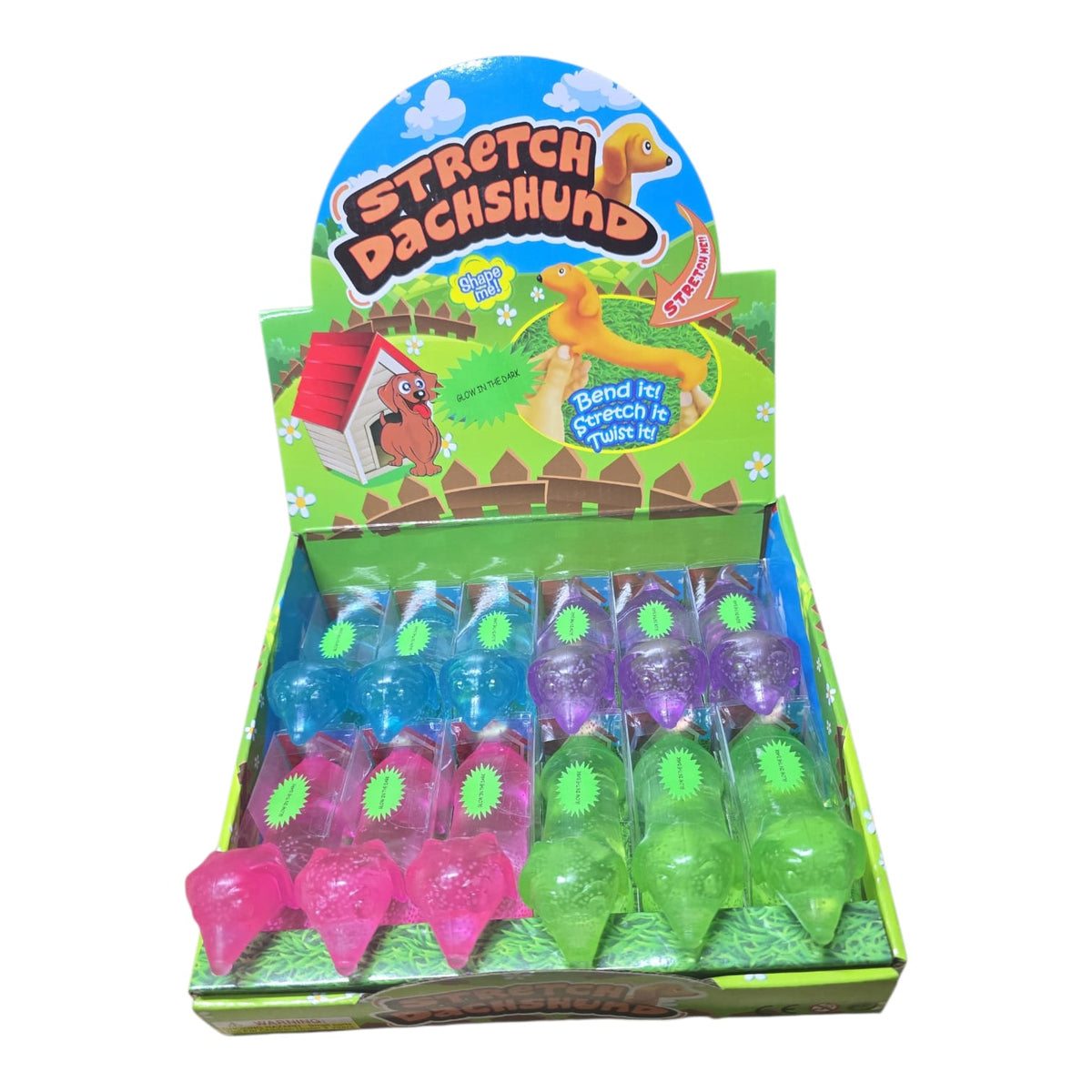 Squeezy de Perro Salchicha que Alumbra en la Oscuridad Estirable.