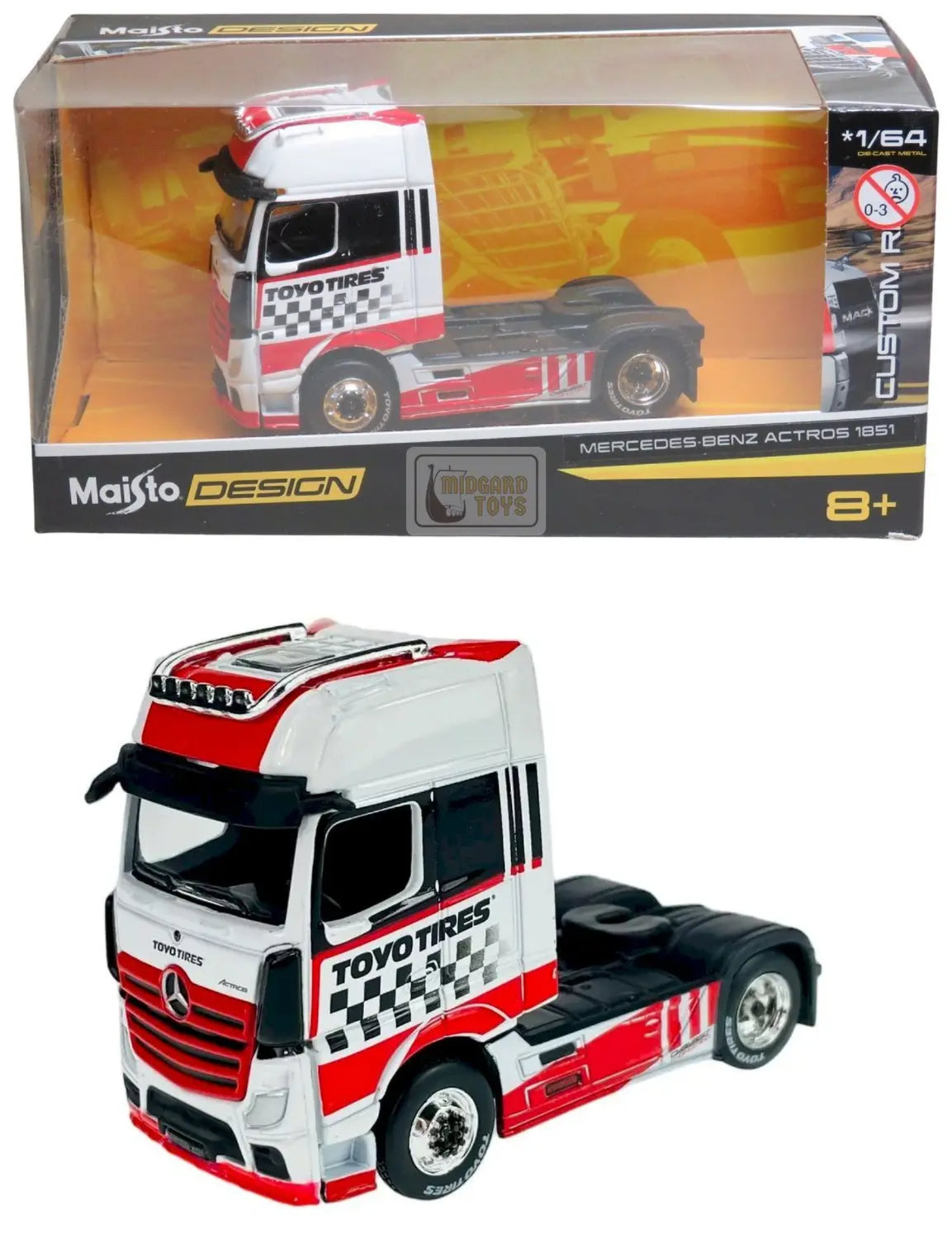 Trailer Maisto Design Mercedes-Benz Actros 1851 Blanco.